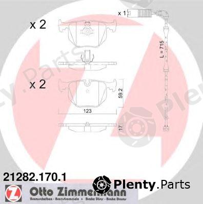 ZIMMERMANN part 21282.170.1 (212821701) Brake Pad Set, disc brake