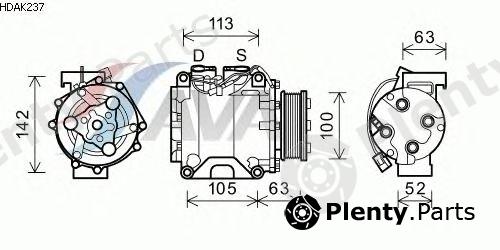  AVA QUALITY COOLING part HDAK237 Compressor, air conditioning