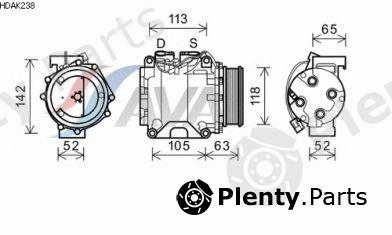  AVA QUALITY COOLING part HDAK238 Compressor, air conditioning