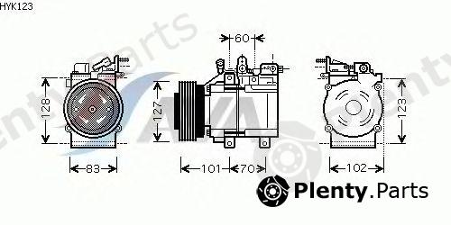  AVA QUALITY COOLING part HYK123 Compressor, air conditioning