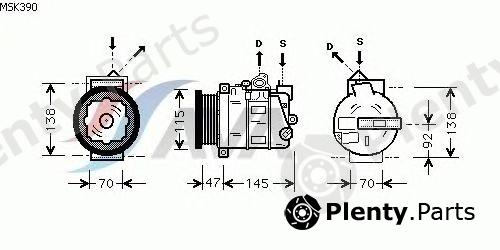  AVA QUALITY COOLING part MSK390 Compressor, air conditioning