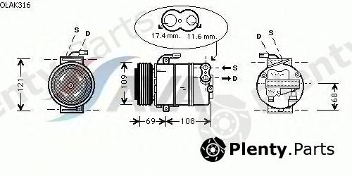  AVA QUALITY COOLING part OLAK316 Compressor, air conditioning