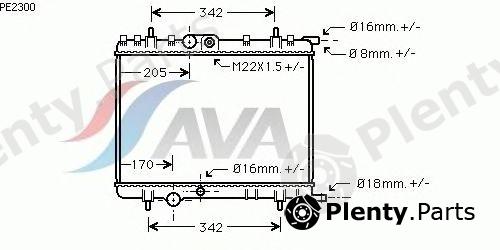  AVA QUALITY COOLING part PE2300 Radiator, engine cooling