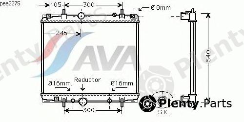  AVA QUALITY COOLING part PEA2275 Radiator, engine cooling