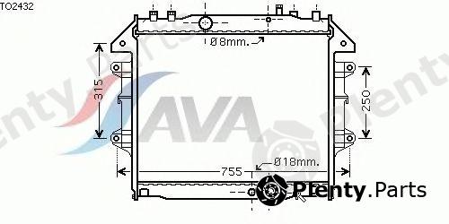  AVA QUALITY COOLING part TO2432 Radiator, engine cooling