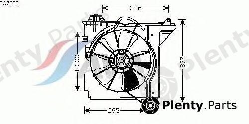  AVA QUALITY COOLING part TO7538 Fan, radiator