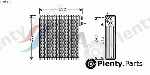  AVA QUALITY COOLING part TOV389 Evaporator, air conditioning
