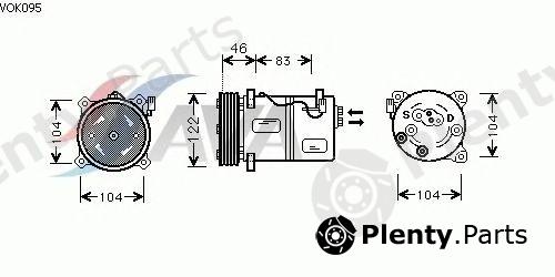  AVA QUALITY COOLING part VOK095 Compressor, air conditioning