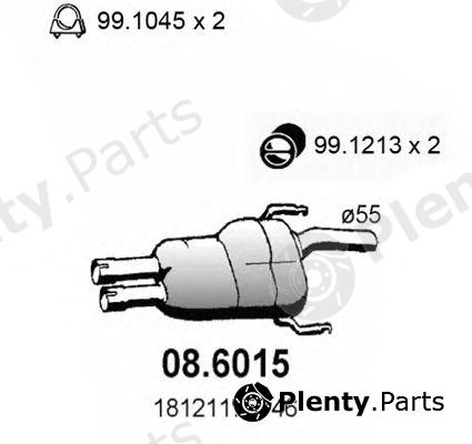  ASSO part 08.6015 (086015) Middle Silencer