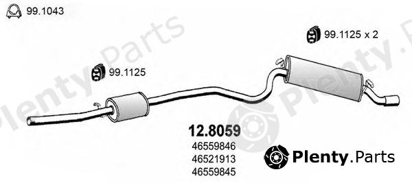  ASSO part 12.8059 (128059) Middle-/End Silencer