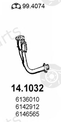  ASSO part 14.1032 (141032) Exhaust Pipe