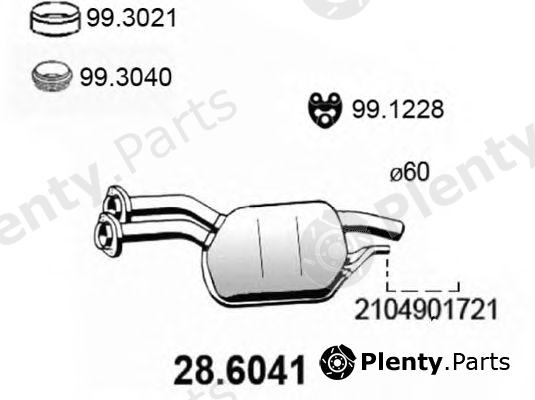  ASSO part 28.6041 (286041) Middle Silencer
