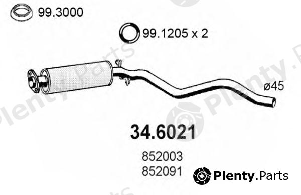  ASSO part 34.6021 (346021) Middle Silencer
