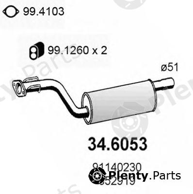  ASSO part 34.6053 (346053) Middle Silencer