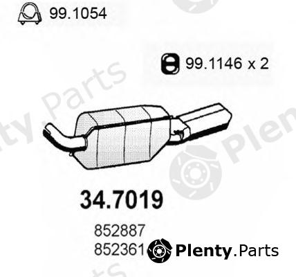  ASSO part 34.7019 (347019) End Silencer
