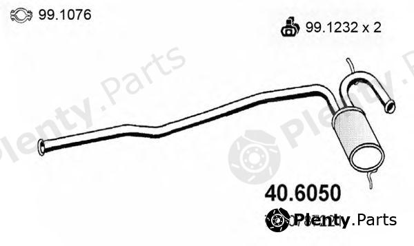  ASSO part 40.6050 (406050) Middle Silencer