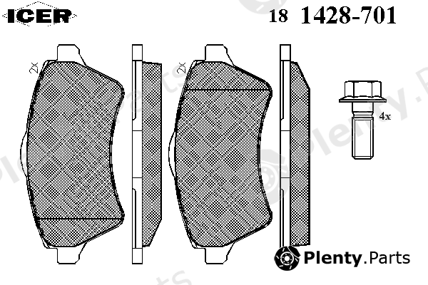  ICER part 181428-701 (181428701) Brake Pad Set, disc brake