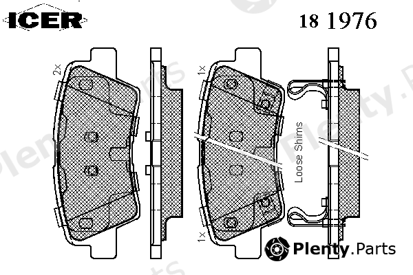  ICER part 181976 Brake Pad Set, disc brake
