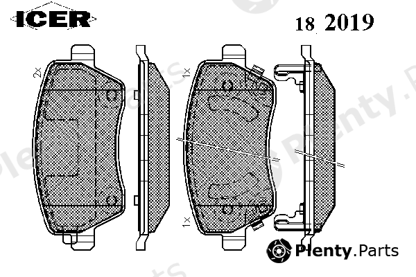  ICER part 182019 Brake Pad Set, disc brake