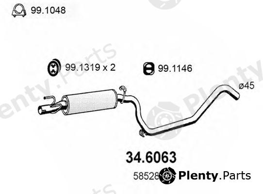  ASSO part 34.6063 (346063) Middle Silencer