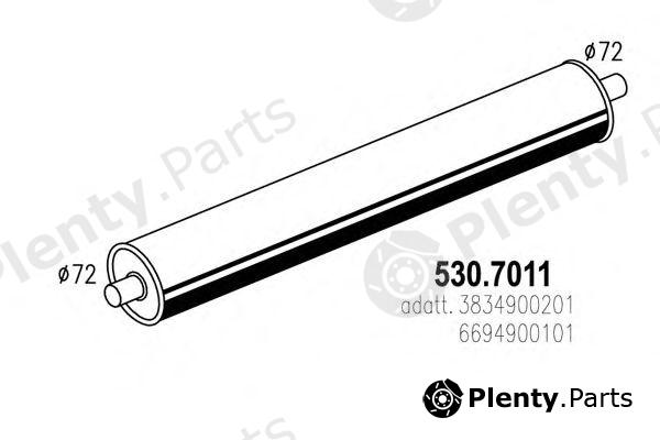  ASSO part 530.7011 (5307011) Middle-/End Silencer