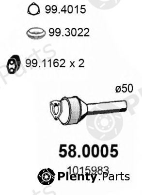  ASSO part 58.0005 (580005) Catalytic Converter