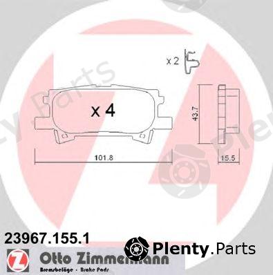  ZIMMERMANN part 23967.155.1 (239671551) Brake Pad Set, disc brake