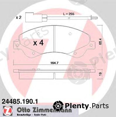  ZIMMERMANN part 24485.190.1 (244851901) Brake Pad Set, disc brake