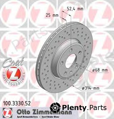  ZIMMERMANN part 100.3330.52 (100333052) Brake Disc