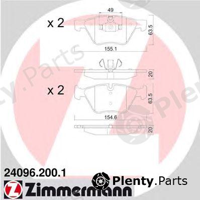  ZIMMERMANN part 24096.200.1 (240962001) Brake Pad Set, disc brake