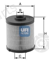 UFI part 26.020.00 (2602000) Fuel filter