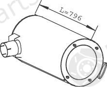  DINEX part 28403 Middle-/End Silencer