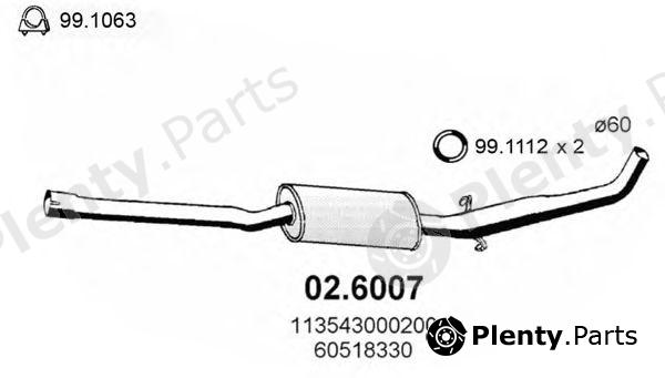  ASSO part 02.6007 (026007) Middle Silencer