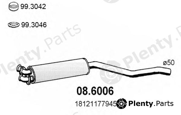  ASSO part 08.6006 (086006) Middle Silencer