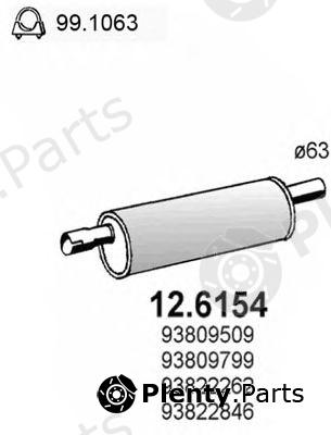  ASSO part 12.6154 (126154) Middle Silencer