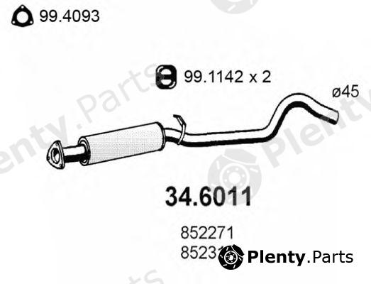  ASSO part 34.6011 (346011) Middle Silencer
