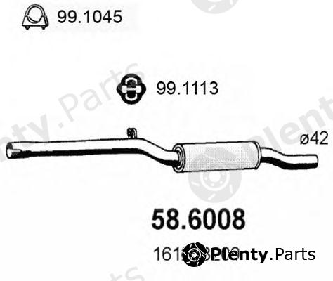  ASSO part 58.6008 (586008) Middle Silencer