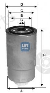 UFI part 24.350.02 (2435002) Fuel filter