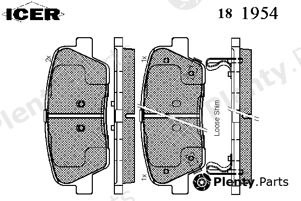  ICER part 181954 Brake Pad Set, disc brake