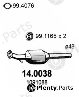  ASSO part 14.0038 (140038) Catalytic Converter