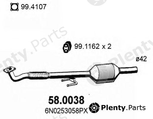  ASSO part 58.0038 (580038) Catalytic Converter