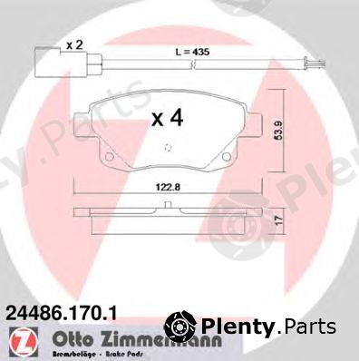  ZIMMERMANN part 24486.170.1 (244861701) Brake Pad Set, disc brake