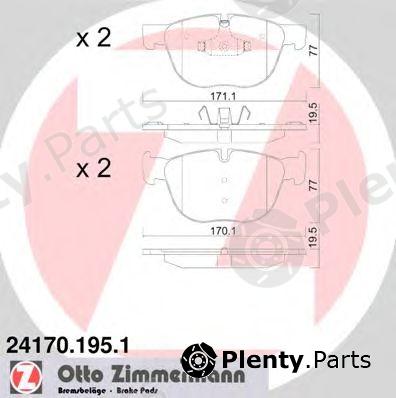  ZIMMERMANN part 24170.195.1 (241701951) Brake Pad Set, disc brake