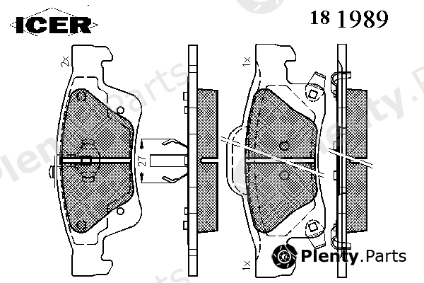  ICER part 181989 Brake Pad Set, disc brake
