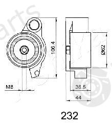  ASHIKA part 45-02-232 (4502232) Tensioner, timing belt