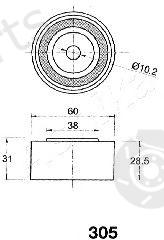  ASHIKA part 45-03-305 (4503305) Tensioner, timing belt
