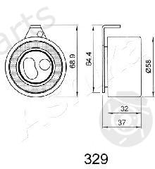 ASHIKA part 45-03-329 (4503329) Tensioner, timing belt