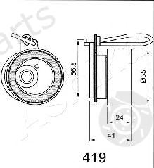  ASHIKA part 45-04-419 (4504419) Tensioner, timing belt
