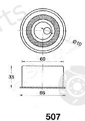  ASHIKA part 45-05-507 (4505507) Tensioner, timing belt