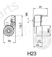  ASHIKA part 45-0H-023 (450H023) Tensioner, timing belt